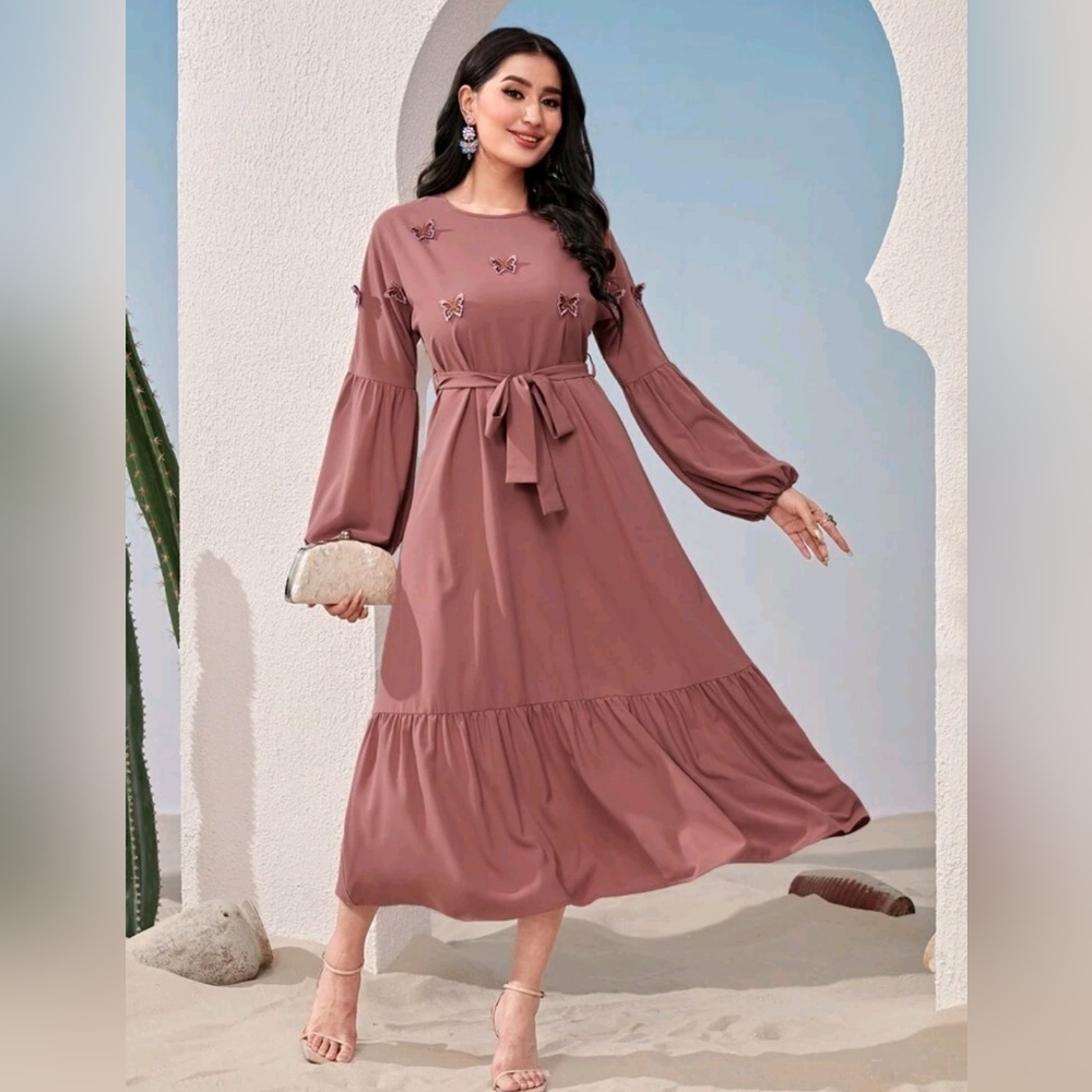Modest Dress Mauve Dusty Pink Abaya Small
